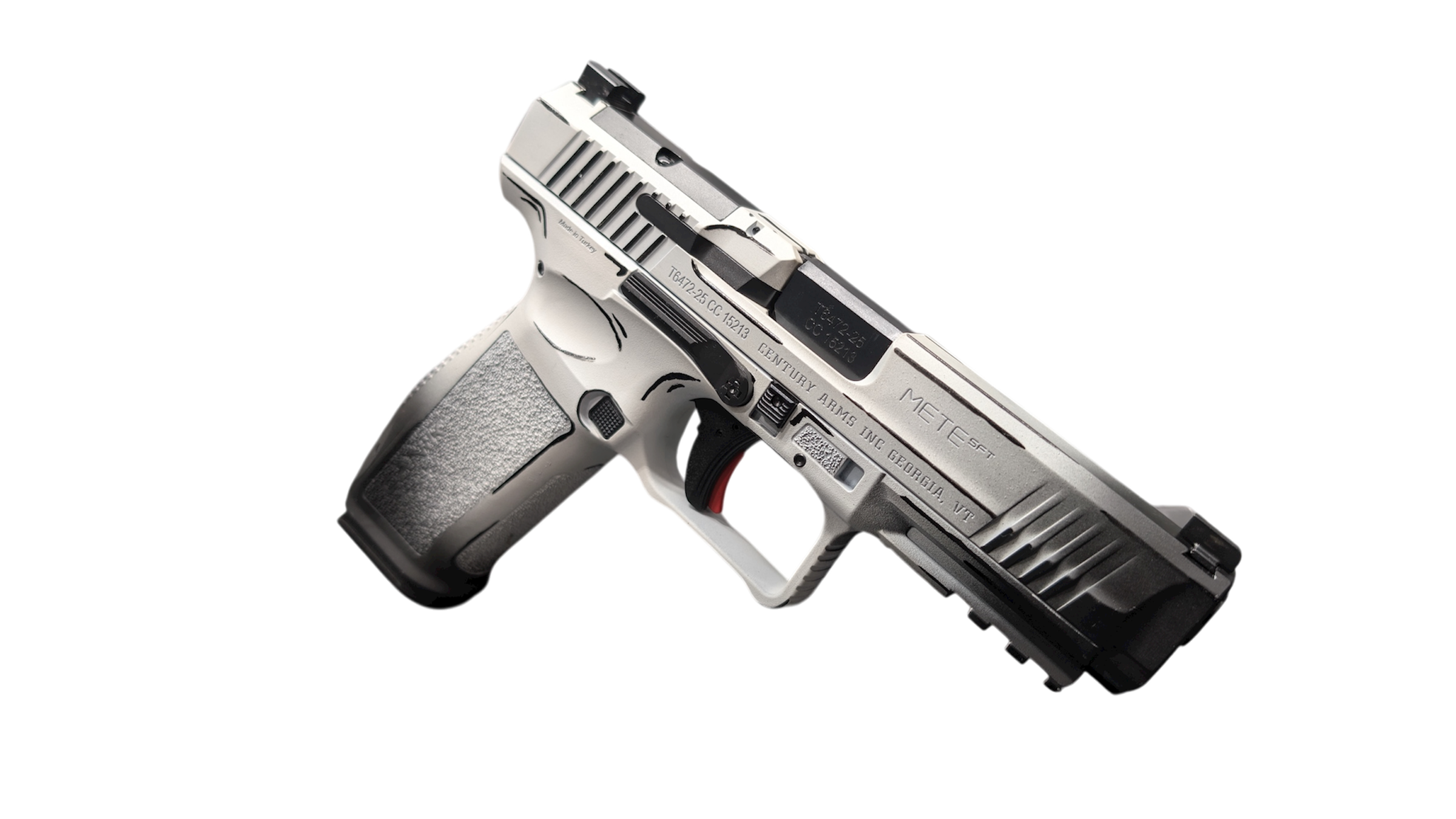 CENTURY CANIK METE SFT ONE SERIES DOODLE 9MM PSTL 4.46" WHITE/BLACK  1-18RD MAG